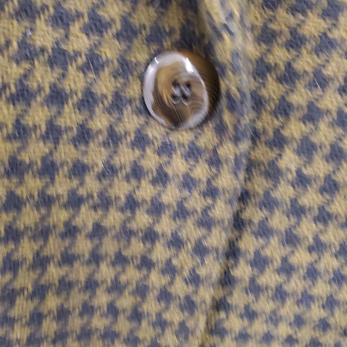 Vintage V-neck Houndstooth Print Sport Coat Blazer