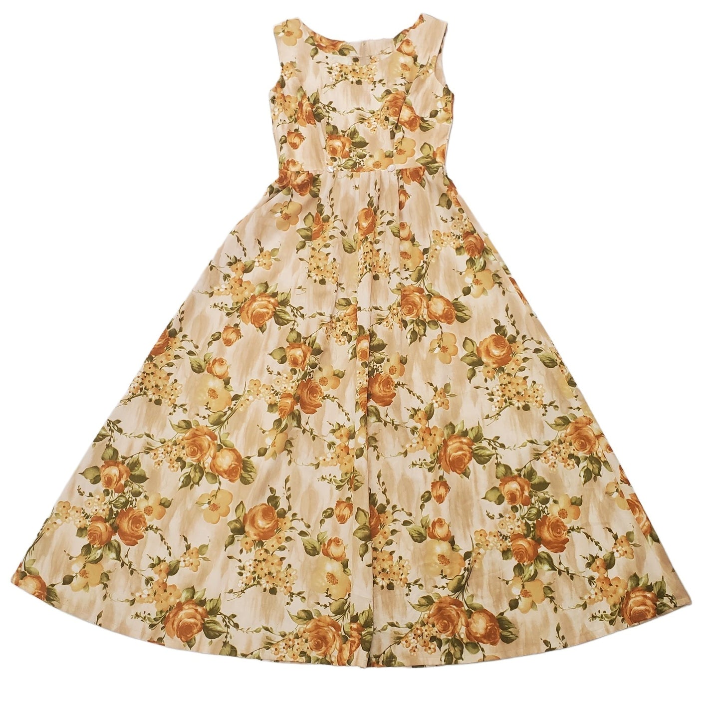 Vintage Handmade Floral Maxi Elegant Dress