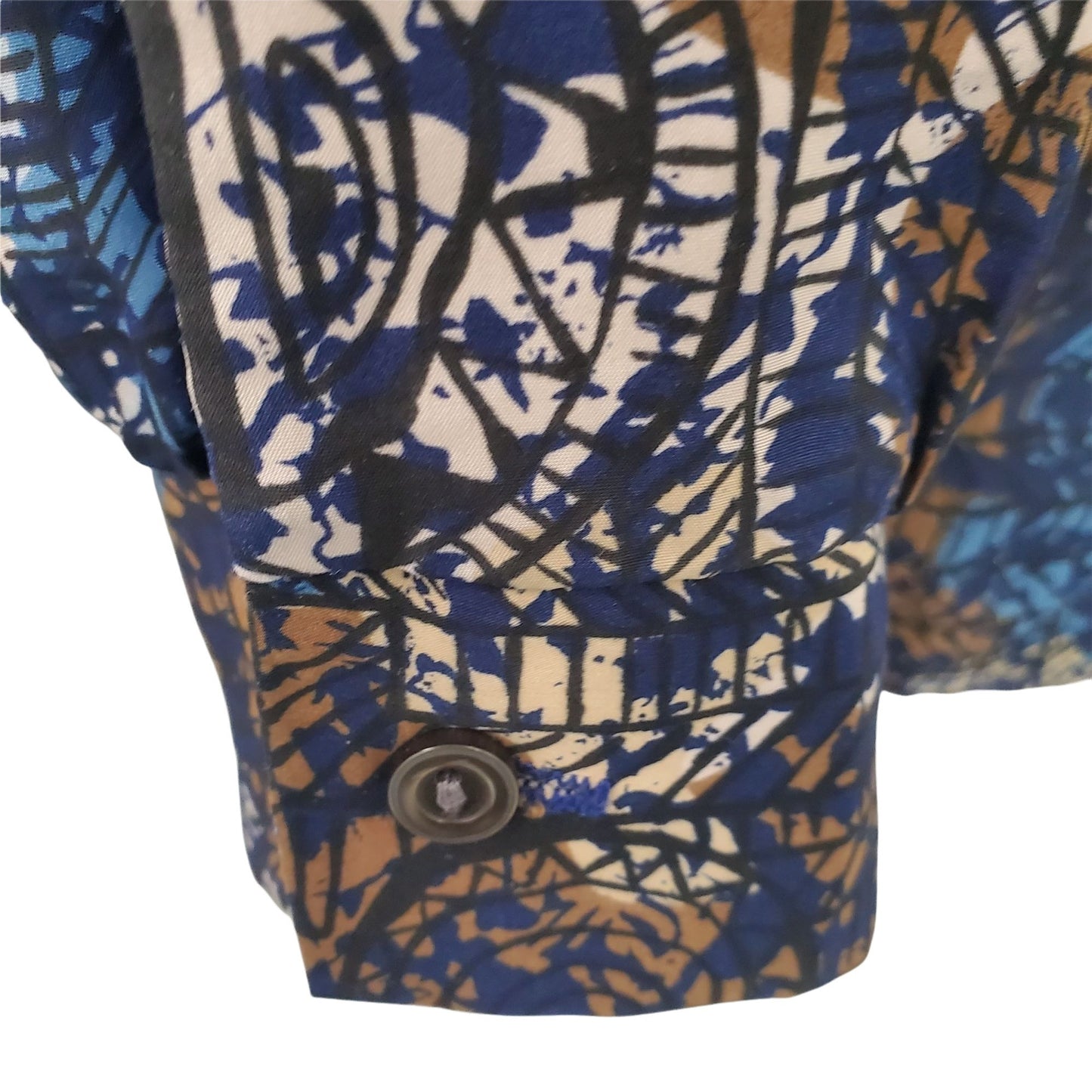 Vintage Elite multi-print pattern relaxed Long Sleeve Blouse