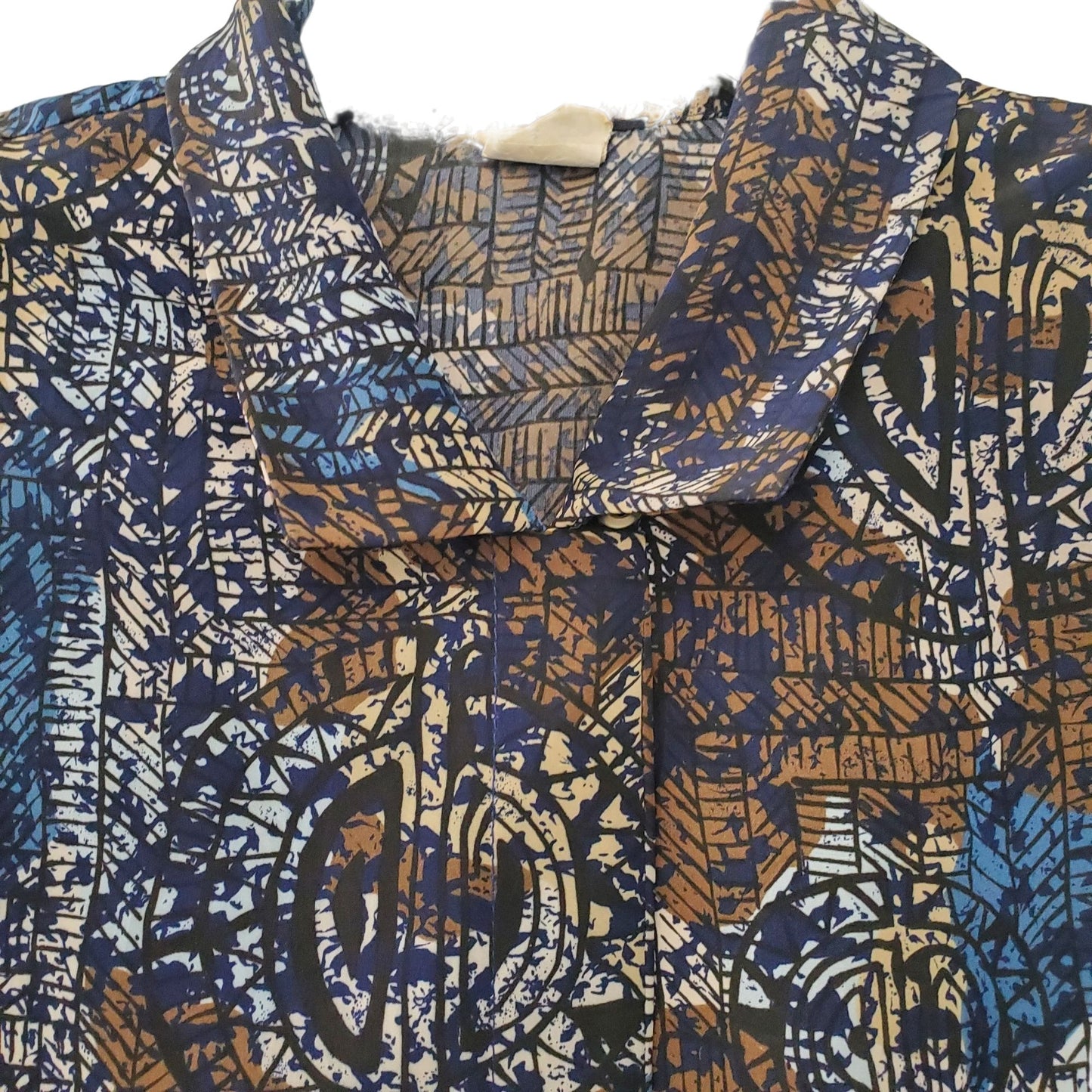 Vintage Elite multi-print pattern relaxed Long Sleeve Blouse