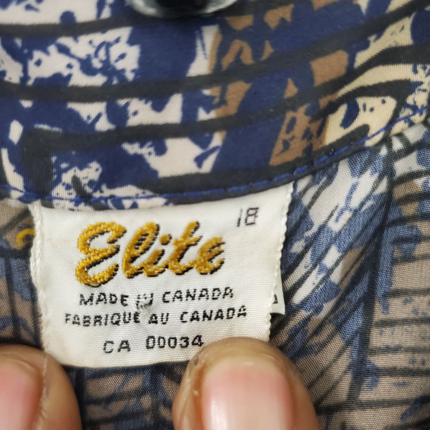 Vintage Elite multi-print pattern relaxed Long Sleeve Blouse