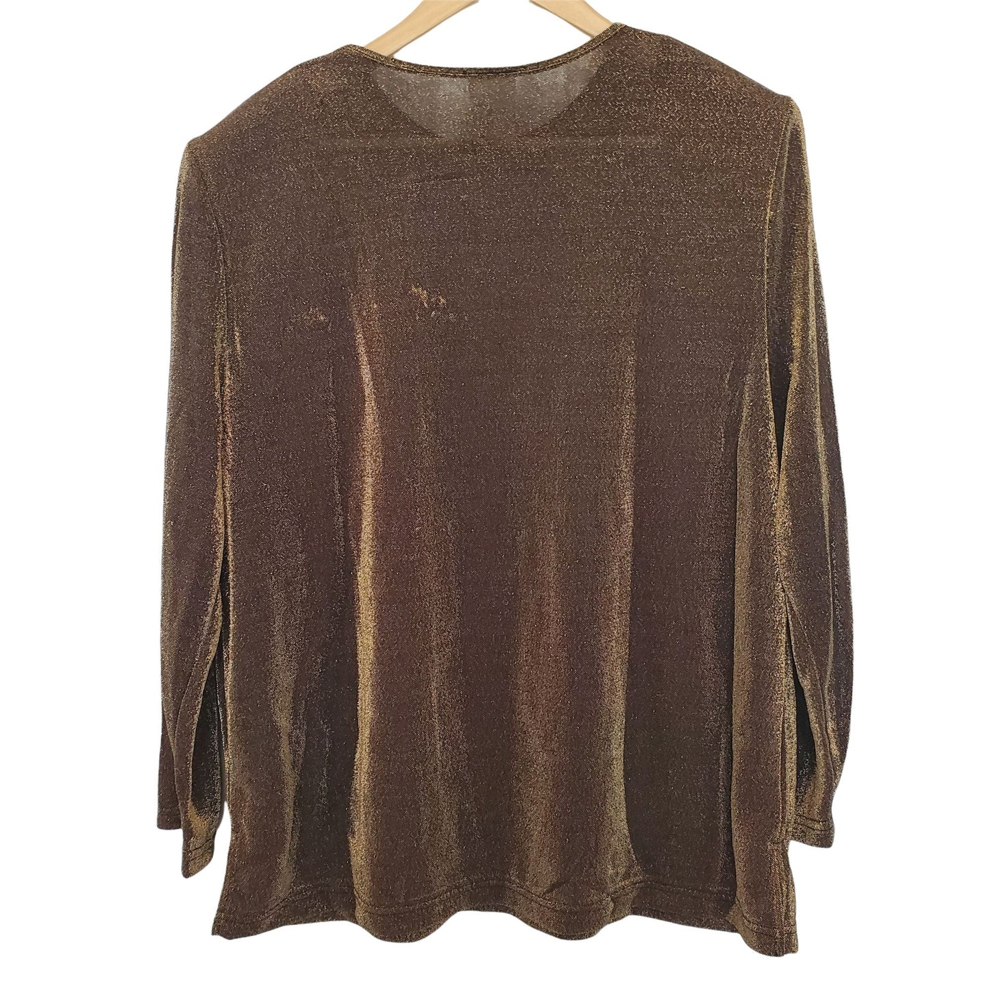 Vintage Style Studio Metallic Long Sleeve Blouse