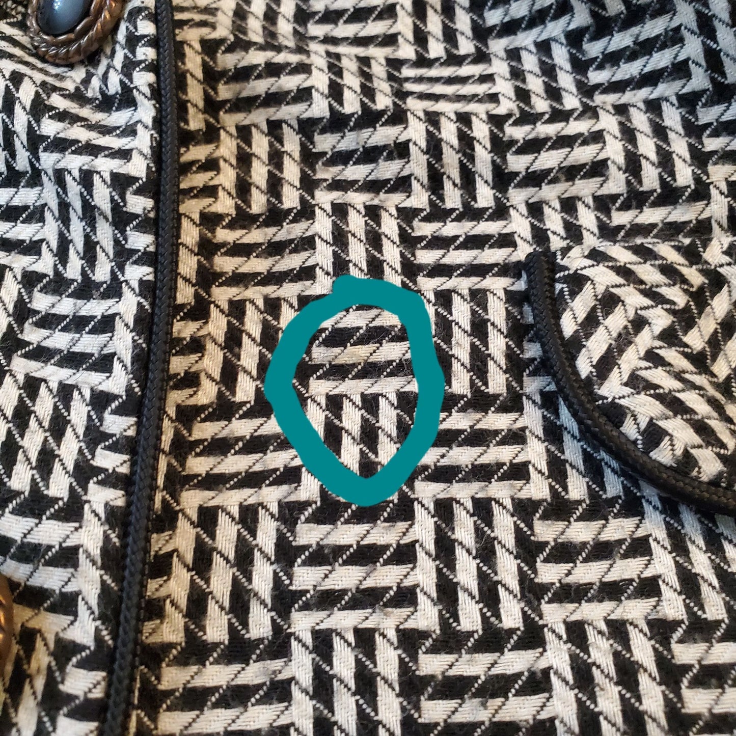 Vintage Hobnobber Plaid Houndstooth Style Pattern Padded Shoulder Blazer