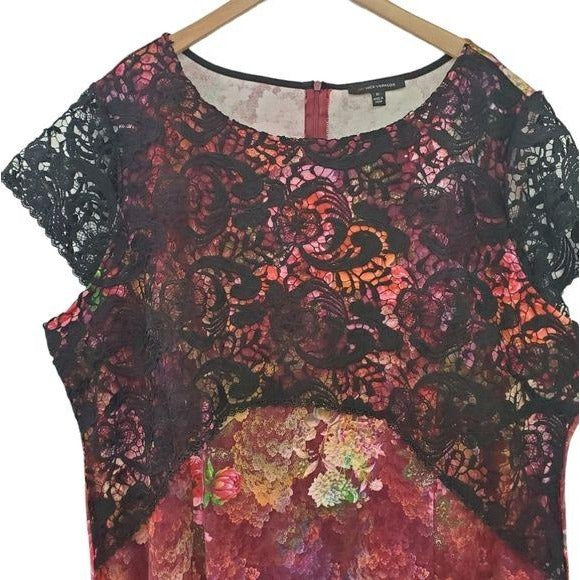 Nick Verreos | Floral Dress w/ Embroidery overlay