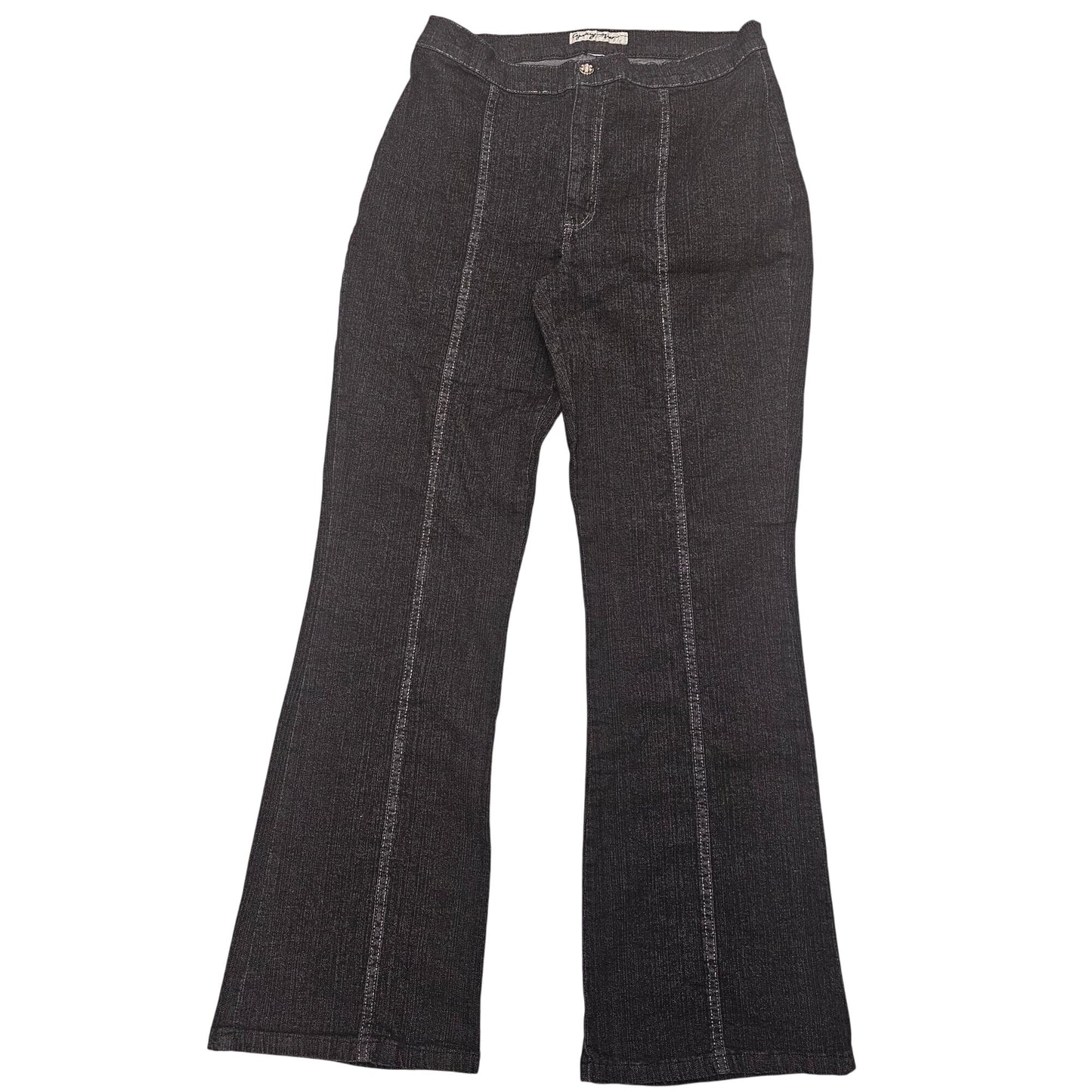 Vintage 1970s High-Waisted Dark wash Denim Jeans By Cybil & Marcy With Rhinestone Button Detail