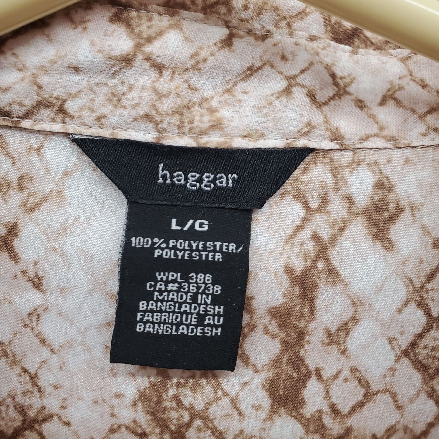 Vintage Haggar Button Up Snake Print Blouse