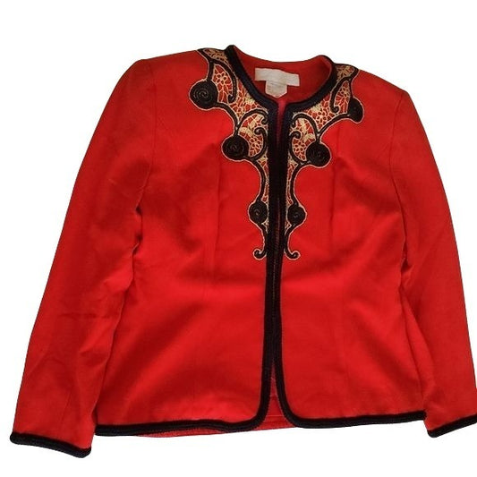 Ann Jiona Dress Blazer Jacket w/ Embroidery