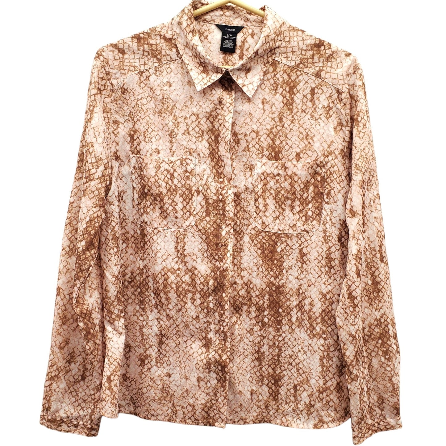 Vintage Haggar Button Up Snake Print Blouse