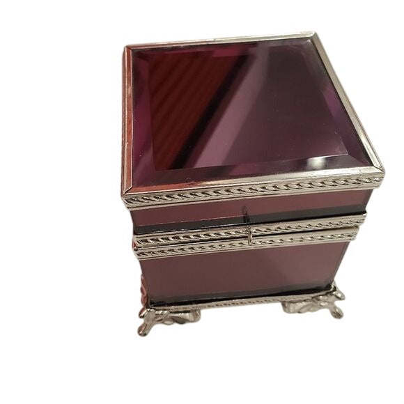 Velvet lined jewelry  glass chest box
