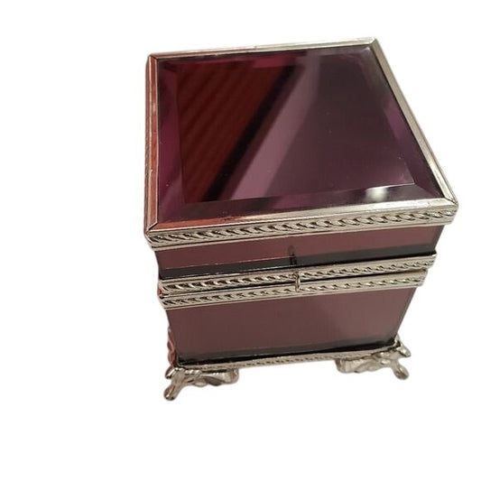 Velvet lined jewelry  glass chest box