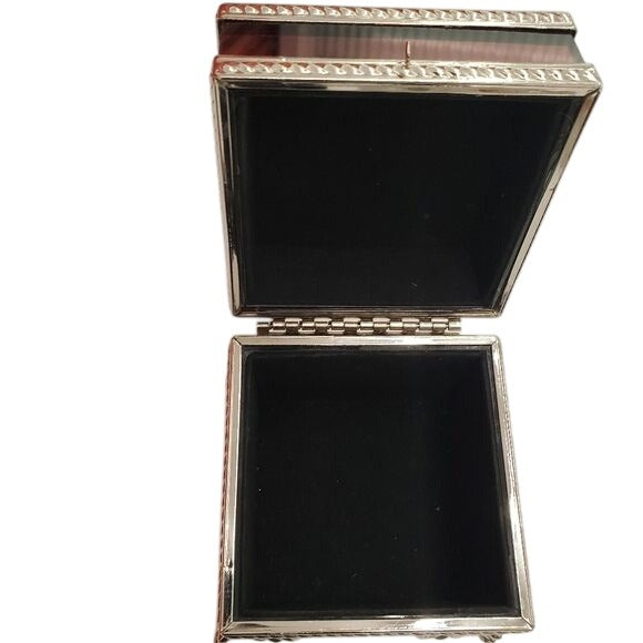 Velvet lined jewelry  glass chest box