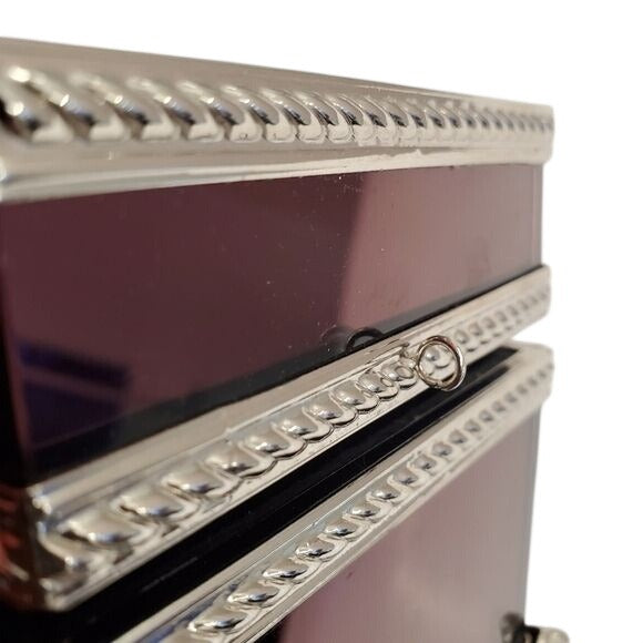 Velvet lined jewelry  glass chest box
