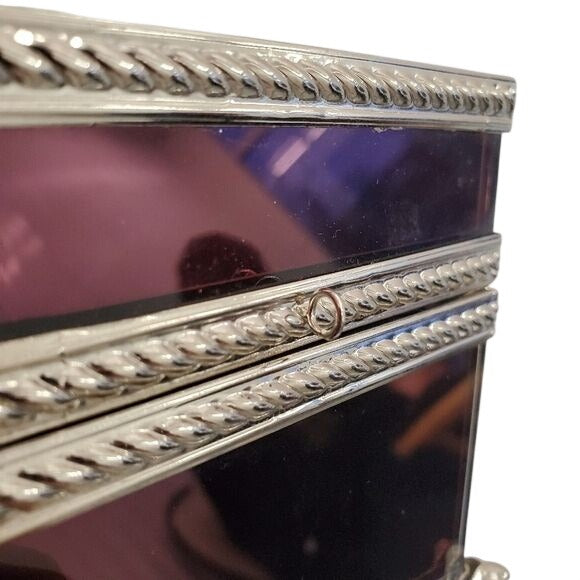 Velvet lined jewelry  glass chest box