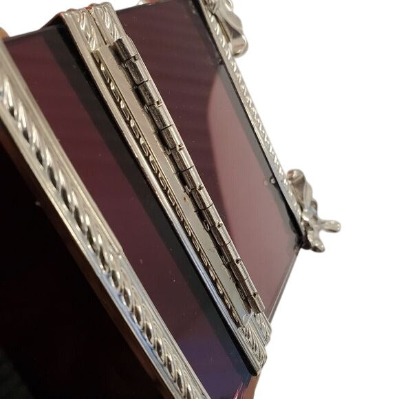 Velvet lined jewelry  glass chest box