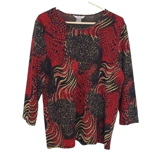 Tanjay Bold Print Crew Neck Blouse