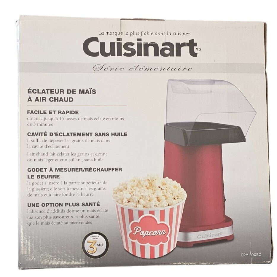 Cuisinart Hot Air Popcorn Maker CPB-300P1 3.5L Quick & Easy Oil-Free BPA-Free Red