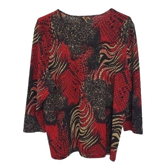 Tanjay Bold Print Crew Neck Blouse