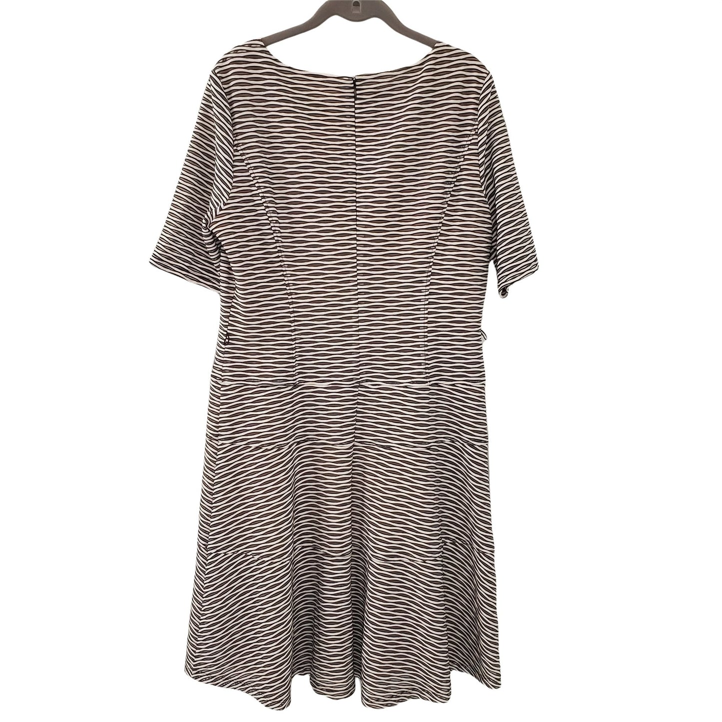 Anne Klein Short Sleeve Textured Striped Dress