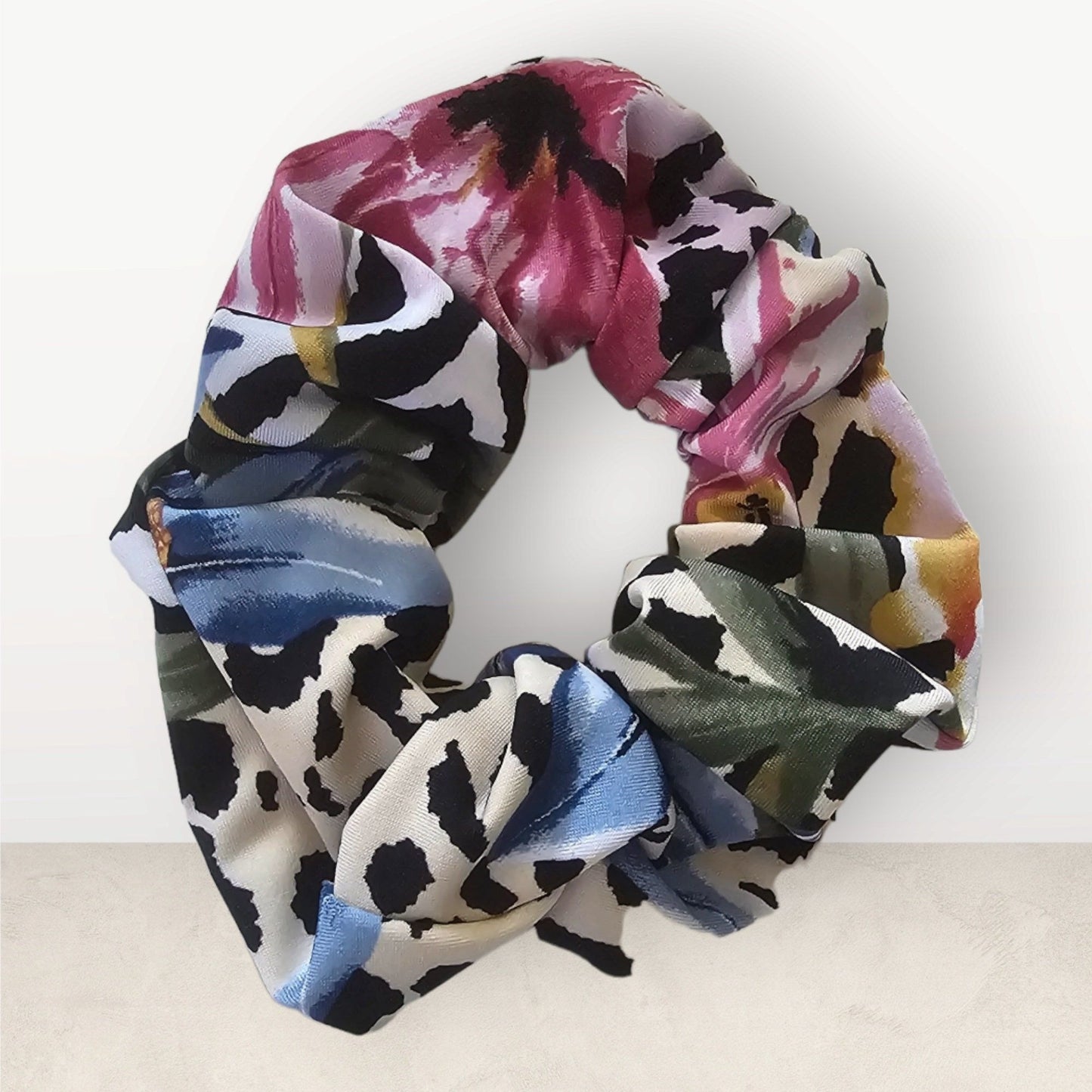 Handmade Rich Florals Print Scrunchie |Scrunchie with vibrant floral prints for a stylish, elevated look