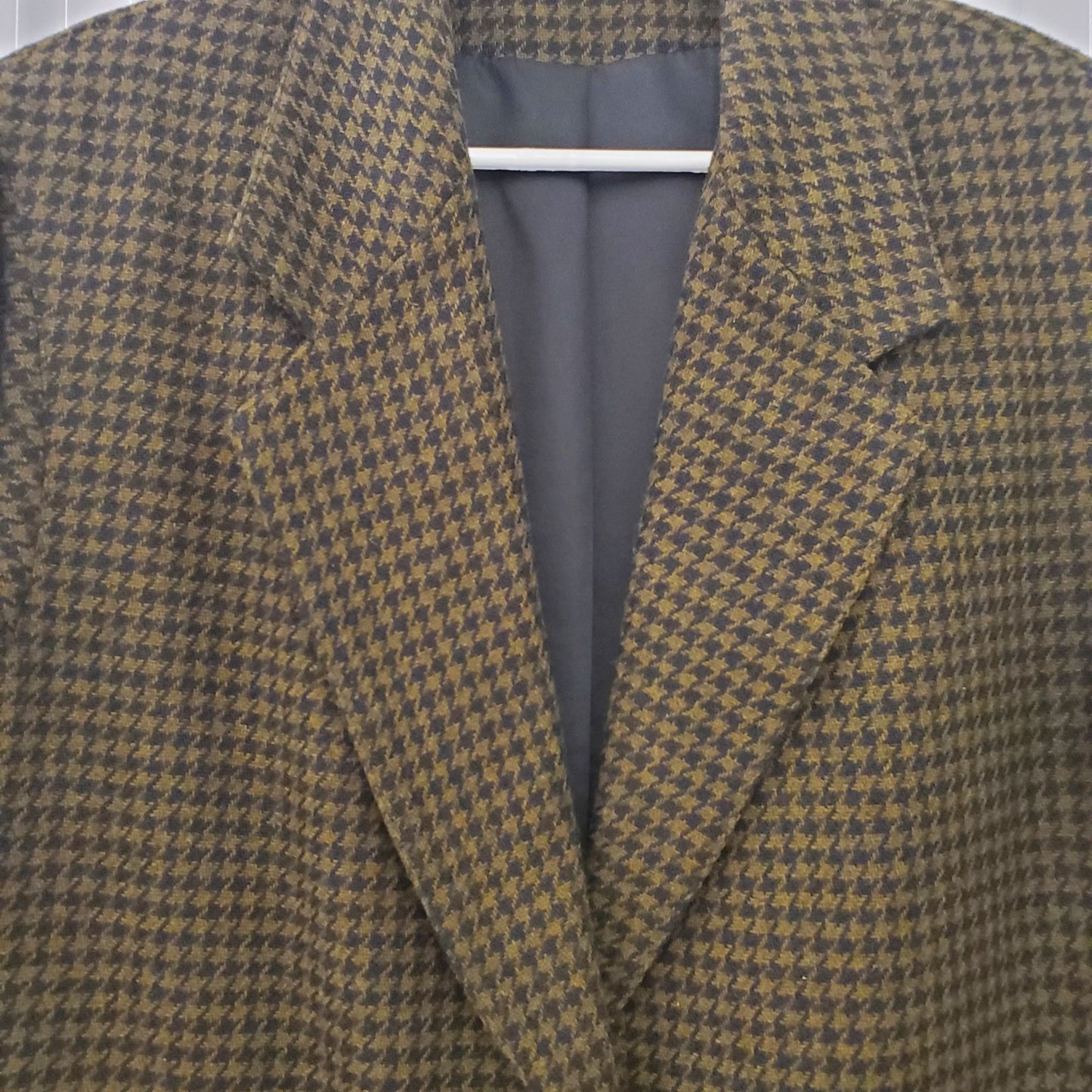 Vintage V-neck  Houndstooth Print Sport Coat Blazer