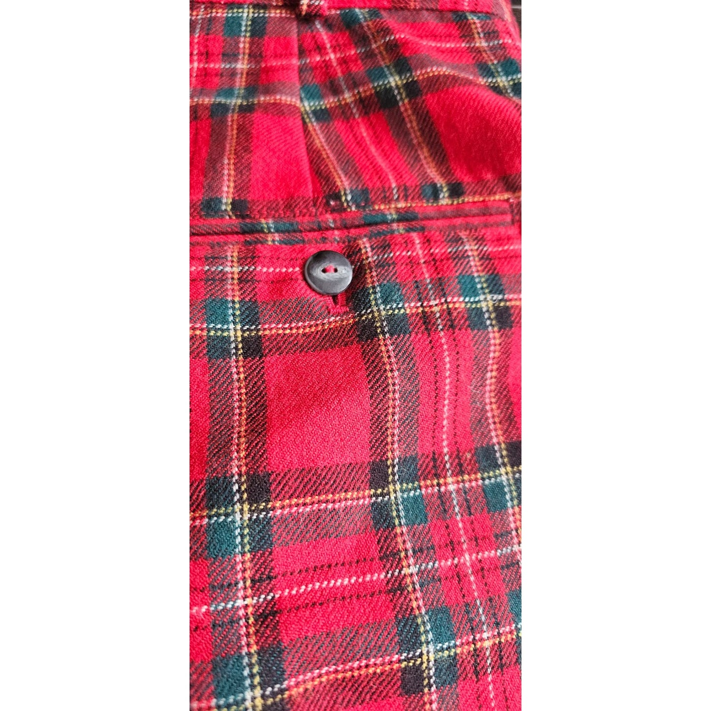 Vintage Amanda Smith Pure Wool Red Tartan Plaid Casual Shorts