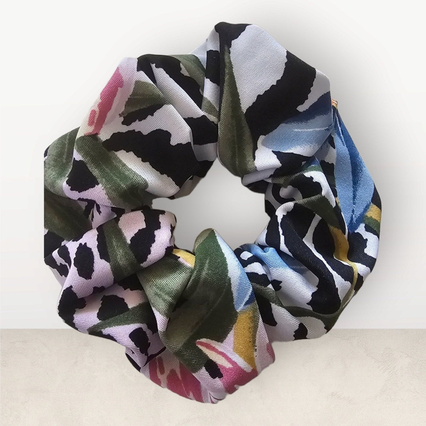 Handmade Rich Florals Print Scrunchie |Scrunchie with vibrant floral prints for a stylish, elevated look