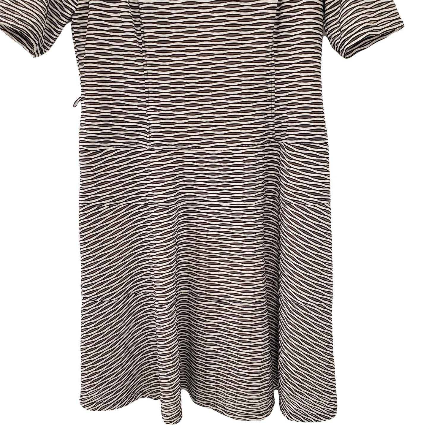 Anne Klein Short Sleeve Textured Striped Dress