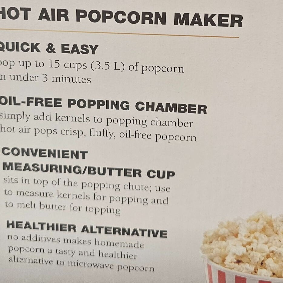 Cuisinart Hot Air Popcorn Maker CPB-300P1 3.5L Quick & Easy Oil-Free BPA-Free Red