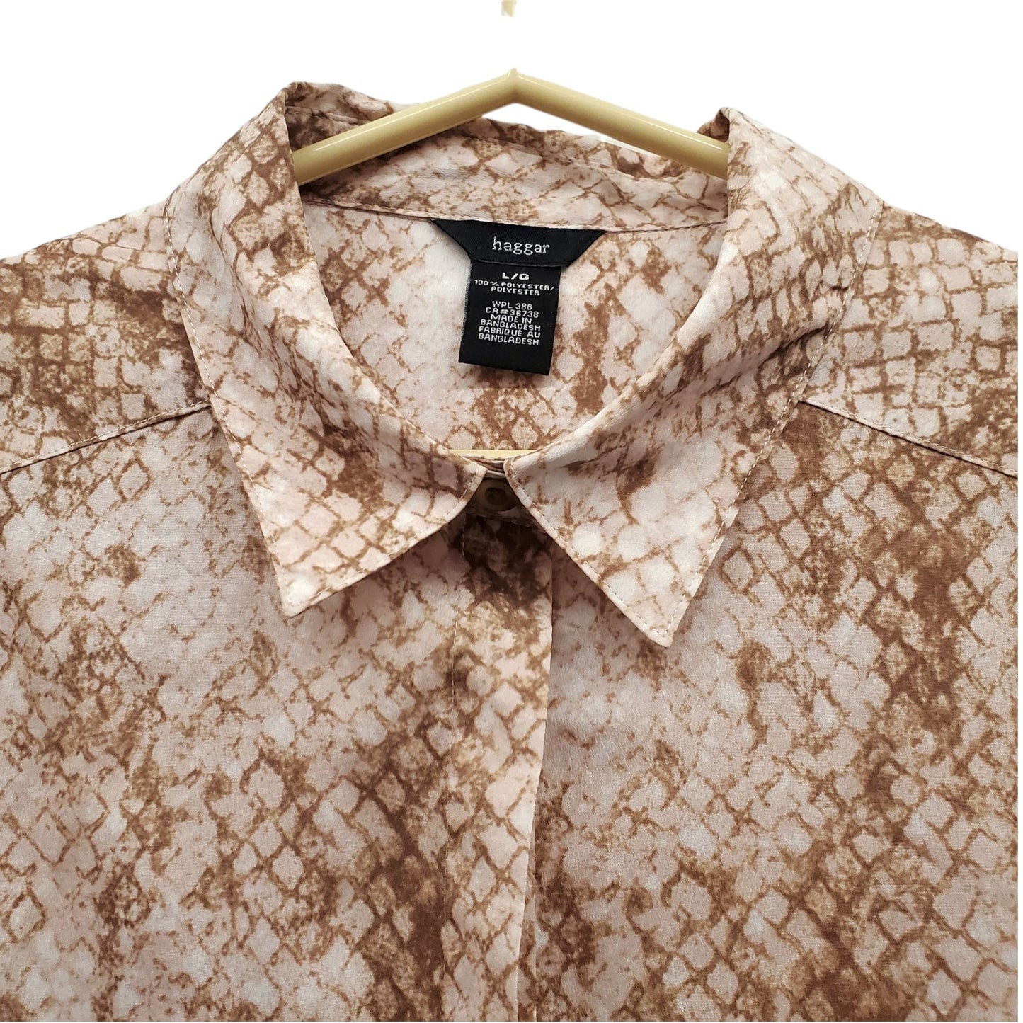 Vintage Haggar Button Up Snake Print Blouse