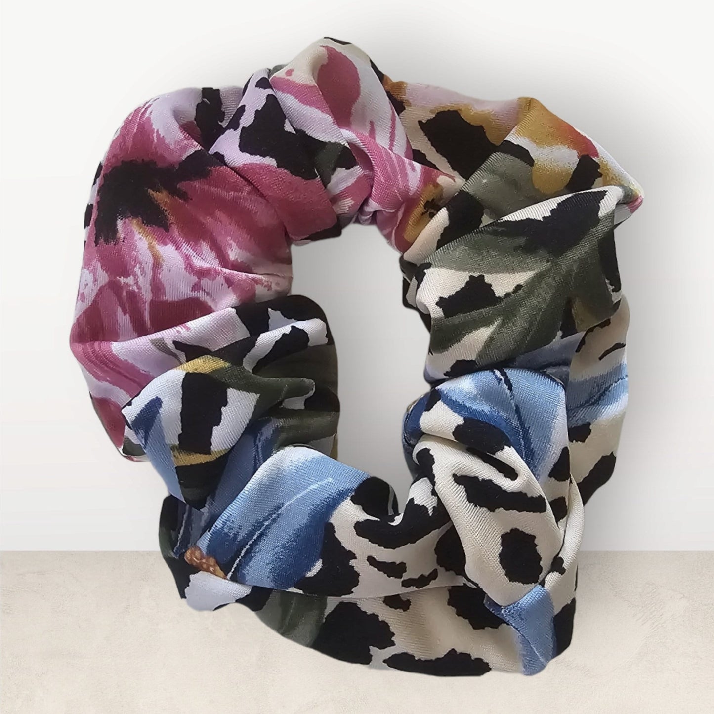 Handmade Rich Florals Print Scrunchie |Scrunchie with vibrant floral prints for a stylish, elevated look