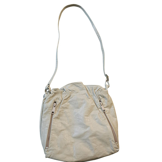 Vintage Elegance Genuine Leather Shoulder Bag With Dual Front Zipper Pockets