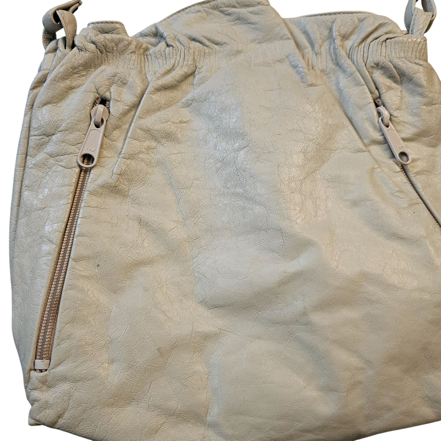 Vintage Elegance Genuine Leather Shoulder Bag With Dual Front Zipper Pockets