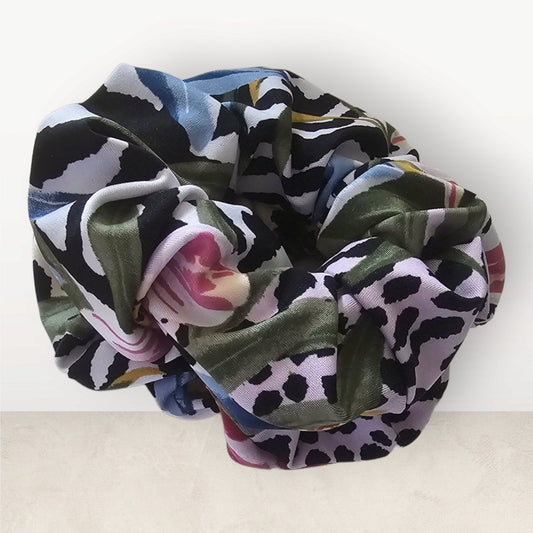 Handmade Rich Florals Print Scrunchie |Scrunchie with vibrant floral prints for a stylish, elevated look
