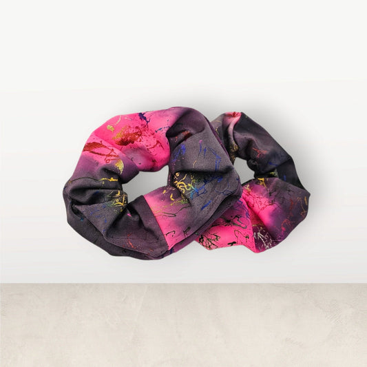 Handmade Abstract Art Deco Scrunchie |Scrunchie with splash abstract art for a stylish look