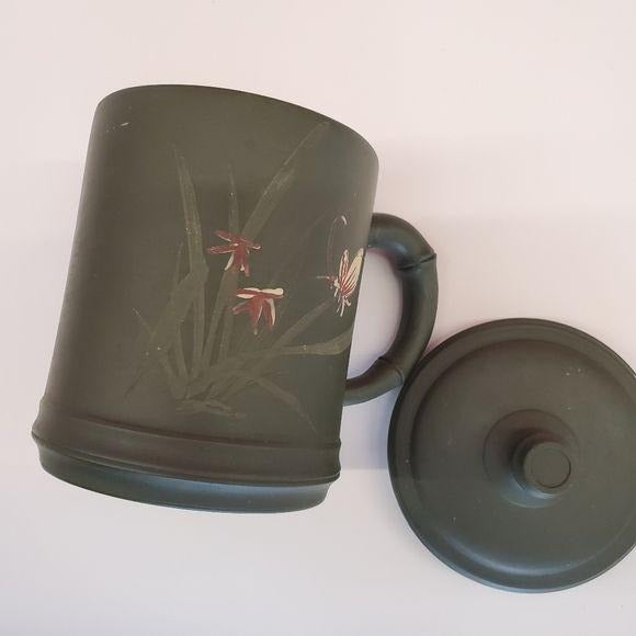 Vintage Stoneware Mug with Built in infuser