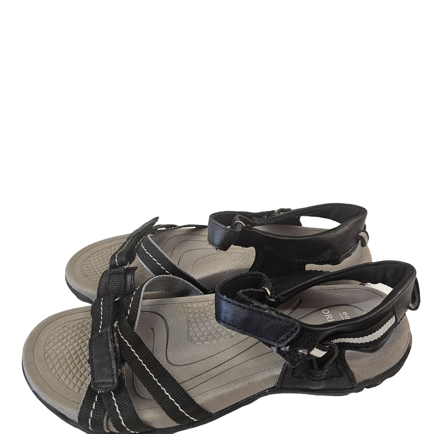 Earth Origins Women's Sport Sandals Size 8 Black & Gray Adjustable Straps Comfortable Footbed Casual & Outdoor Wear