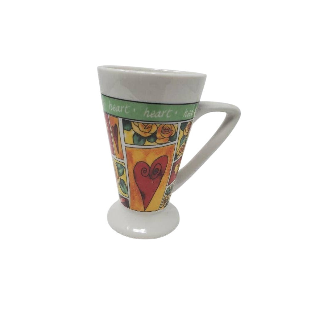 Royal Norfolk Heart-Themed Ceramic Mug With Roses & Modern Art Design