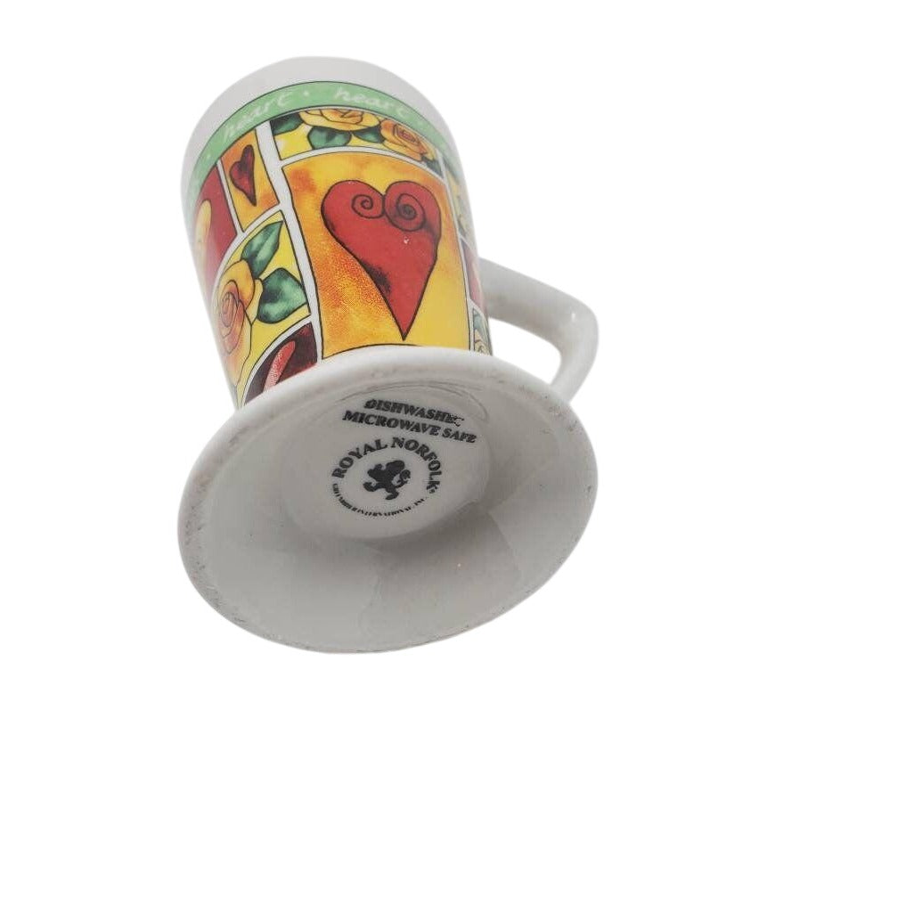 Royal Norfolk Heart-Themed Ceramic Mug With Roses & Modern Art Design