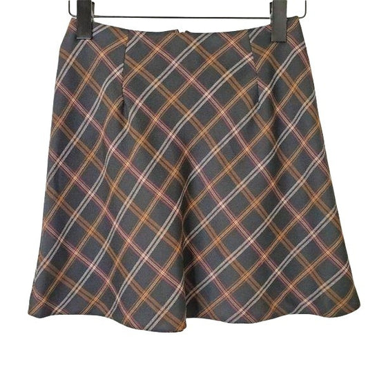 1980s Vintage Tracy Evans Plaid Mini Skirt With Back Zipper Closure Size 7