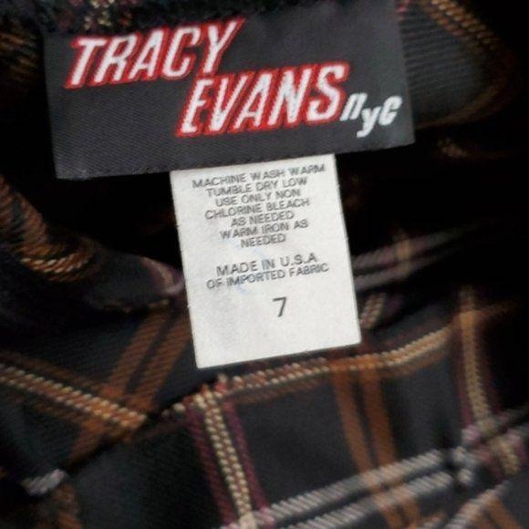 1980s Vintage Tracy Evans Plaid Mini Skirt With Back Zipper Closure Size 7