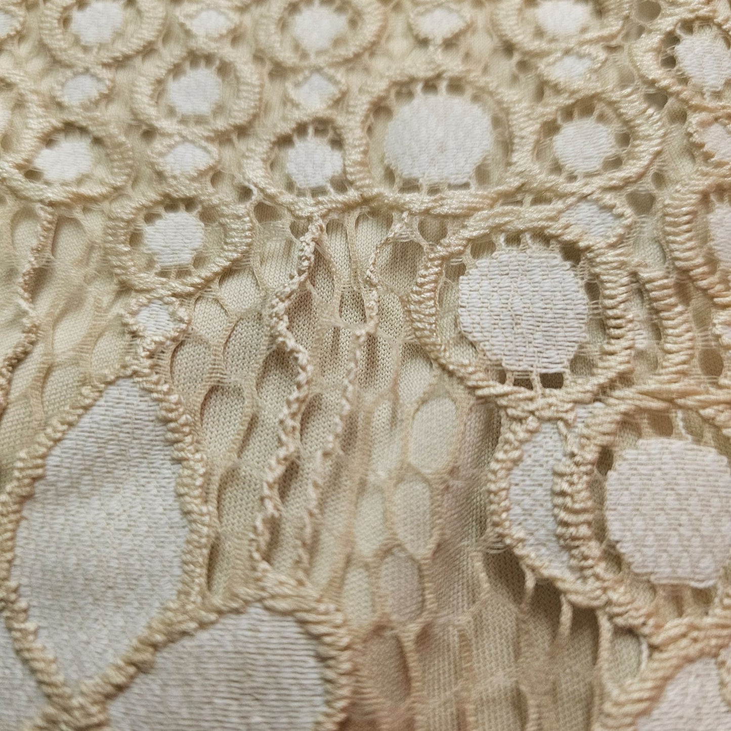 Isaac Mizrahi Live Womens Beige Floral Lace Top Bell Sleeves Size M